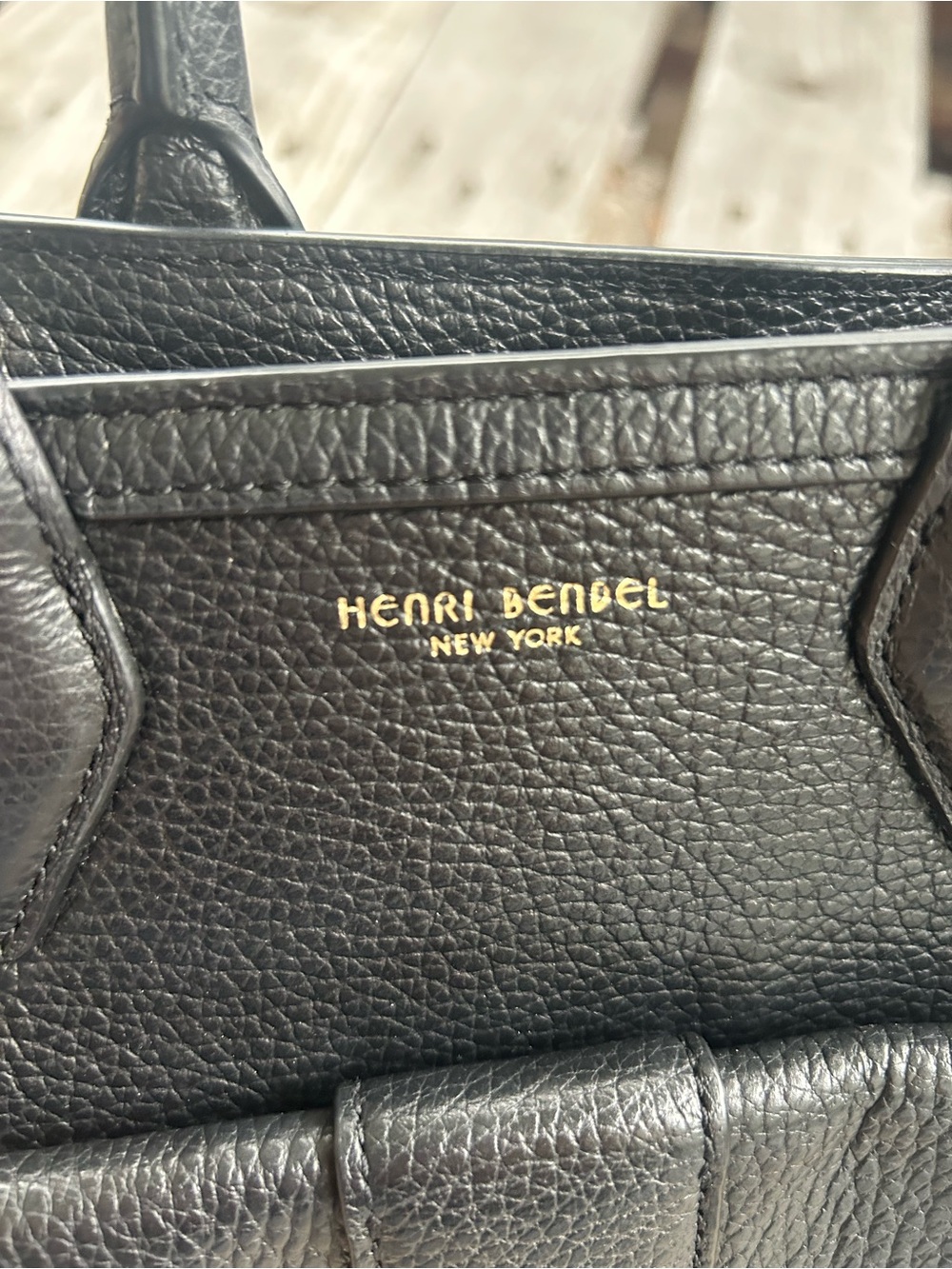 Henri Bendel Rivington Black Leather Convertible Satchel Tote Crossbody Rare - Picture 4 of 8